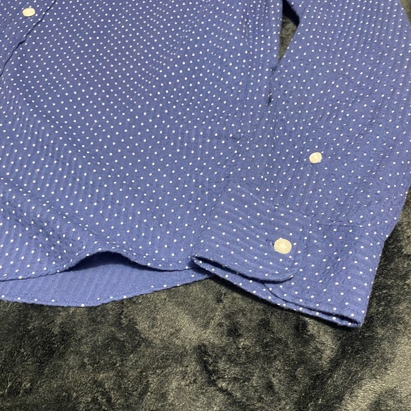 J. Crew Blue Casual Button Down Shirt with Geometric Pattern - Picture 6 of 15